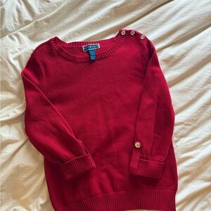 Karen Scott Red Crew Neck Sweater with Button Accents